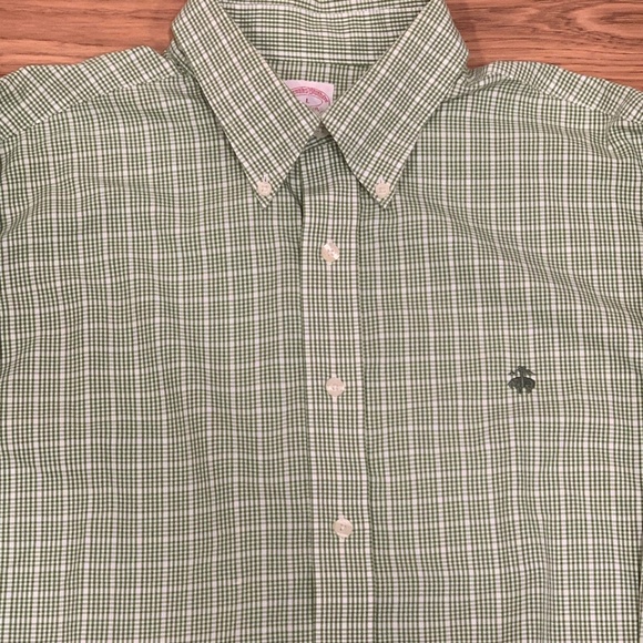 Brooks Brothers Green Striped L/S Dress Shirt L - Picture 4 of 6
